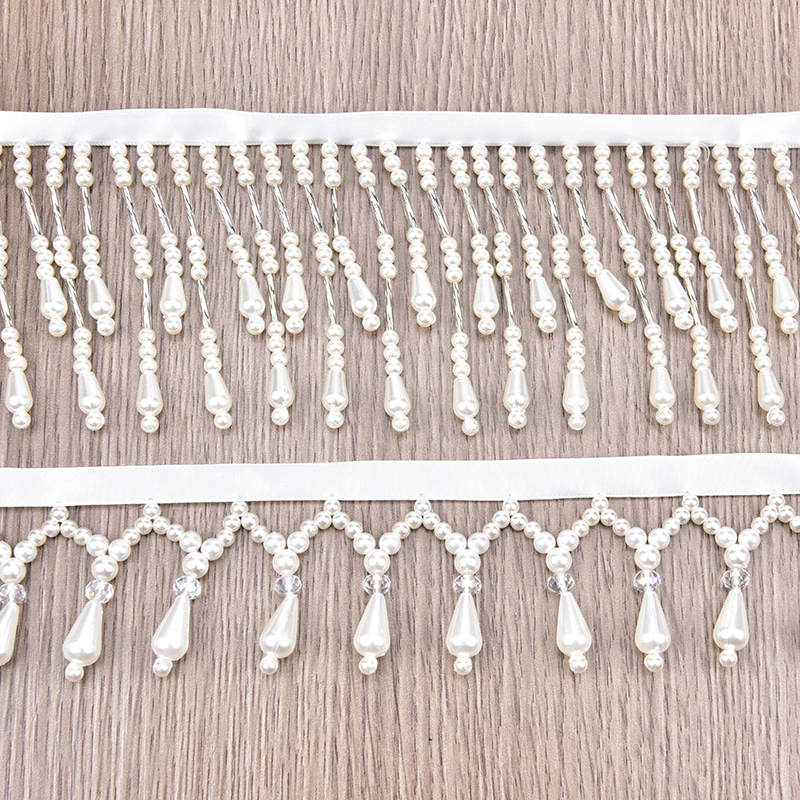 Fringe Ribbon Sewing - 1 Yard Handmade Beaded Pearl Tassel