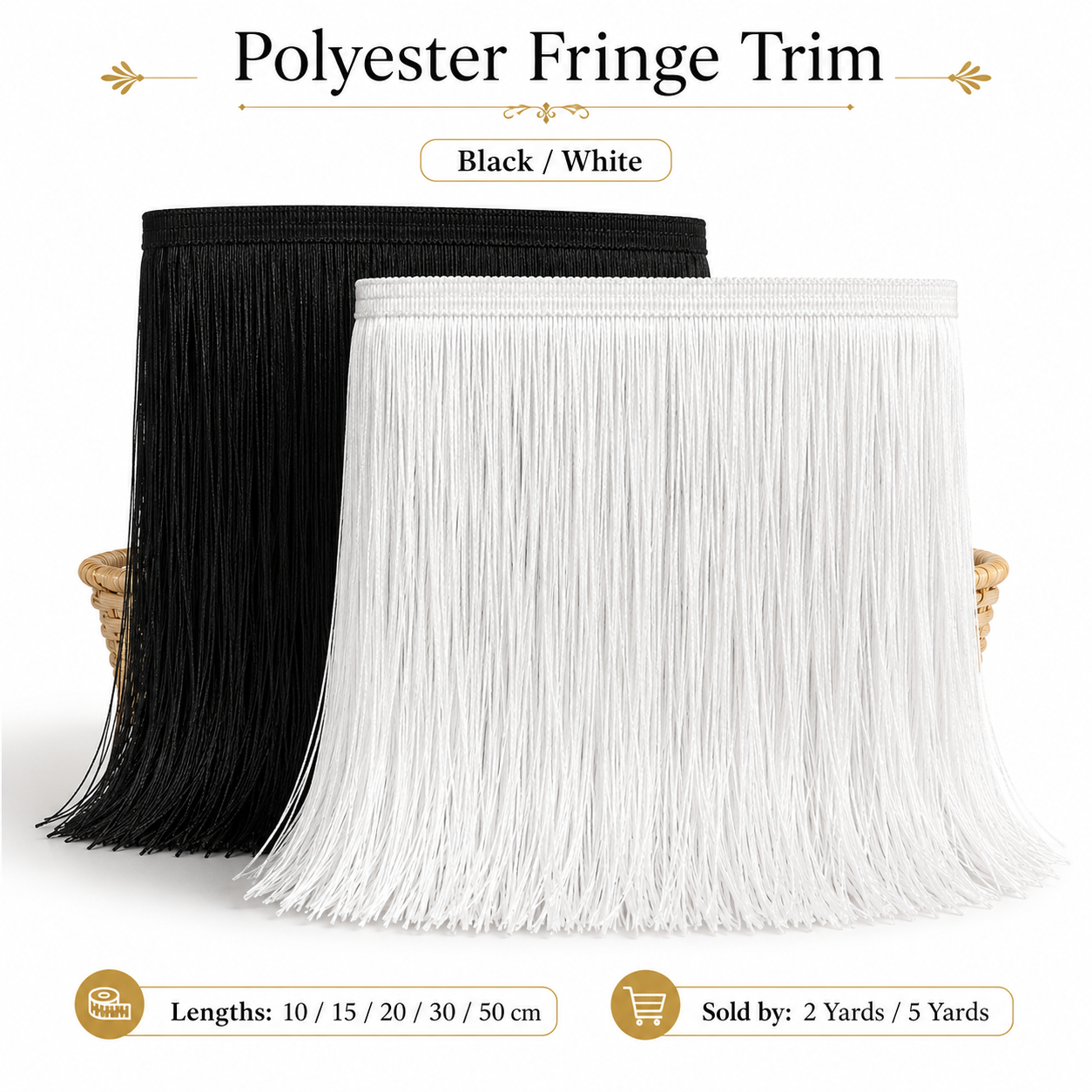 Fringe Ribbon Sewing - 5Yards 10-50cm Polyester Fringe Trim Black