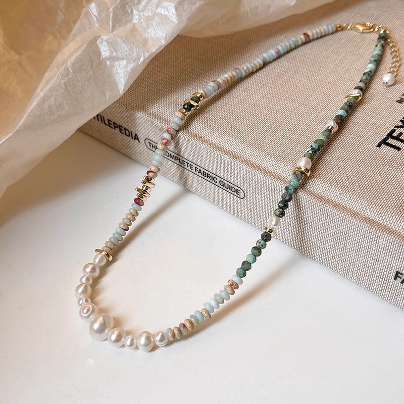 Pearl Trim Chain - New Arrival Trendy Mixed Color Natural