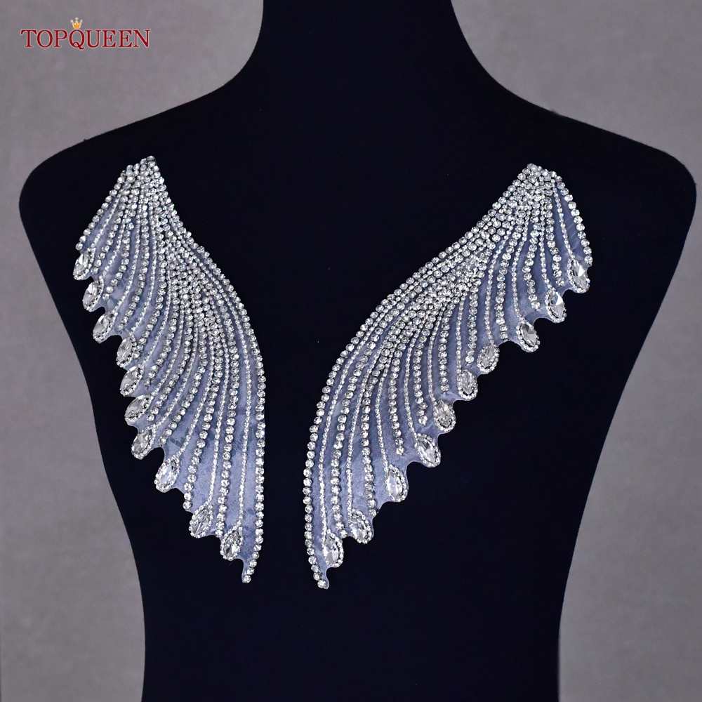 Sew On Rhinestone - TOPQUEEN Fashion Rhinestone Decorative Applique for
