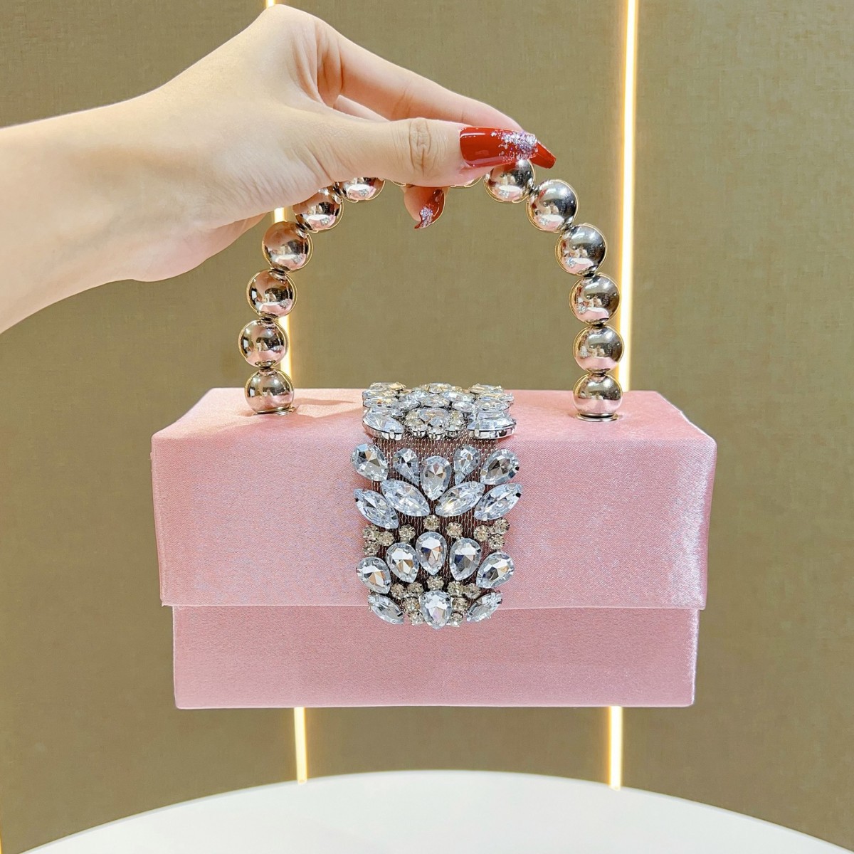 Tassel Fringe Trim - Sparkling Rhinestone Pearl Box Bag Women’s