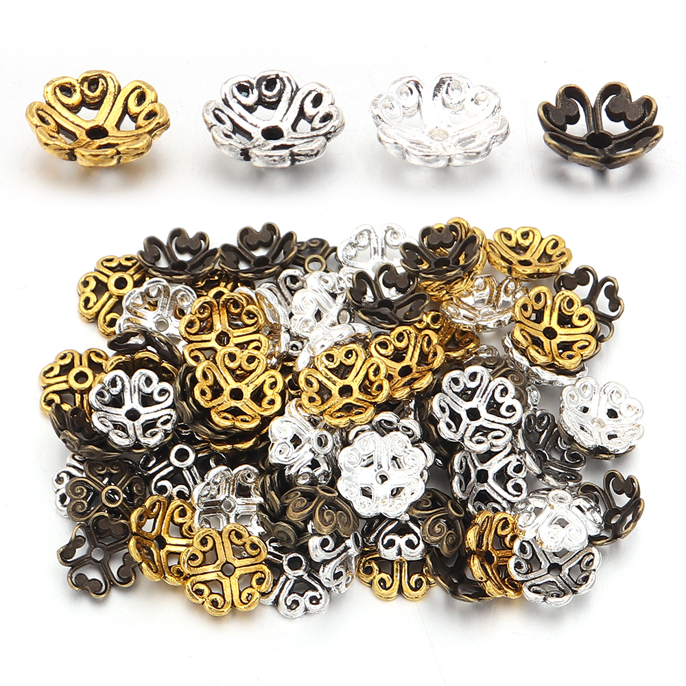 Embroidery Craft - 100pcs/lot Antique Silver Color Gold Leaf