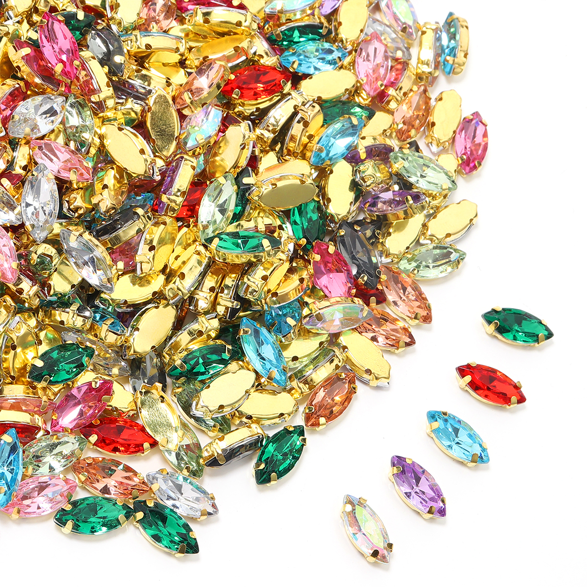 50pcs Horse Eye Shape Stainles - Sew On Rhinestone ulasan dan harga