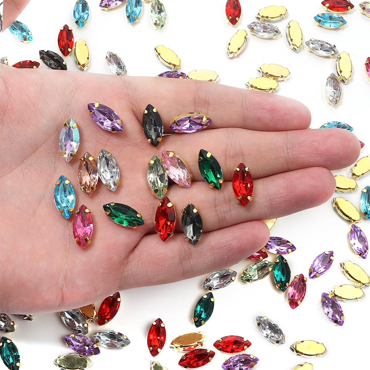 50pcs Horse Eye Shape Stainles - Sew On Rhinestone ulasan dan harga