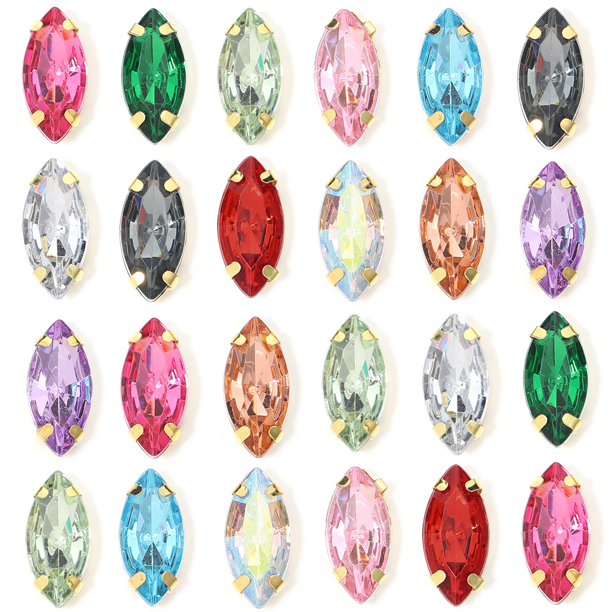 50pcs Horse Eye Shape Stainles - Sew On Rhinestone ulasan dan harga