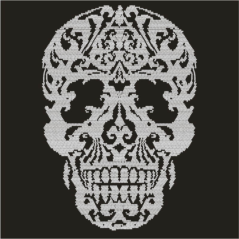 Skull Hotfix Strass Motif Cust - Hotfix Rhinestone Sheet ulasan dan harga