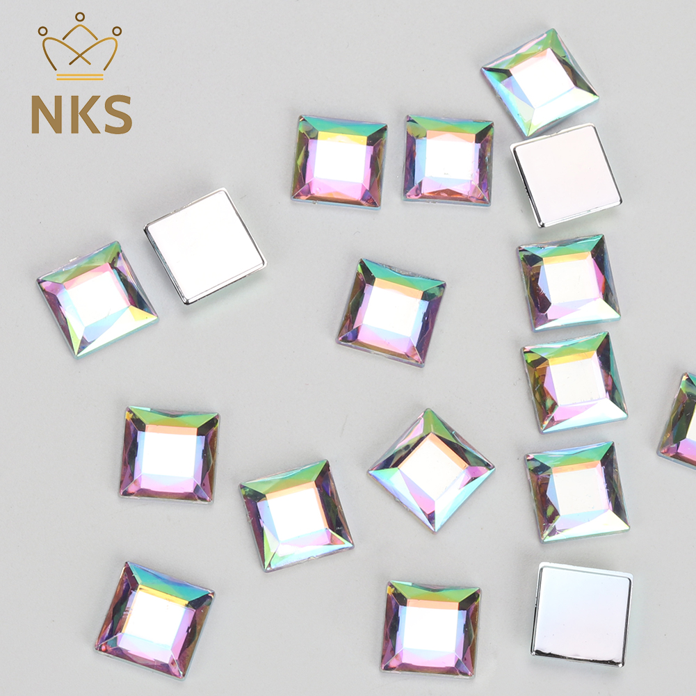 NKS 10mm 12mm Faceted Square C - Hotfix Rhinestone Sheet ulasan dan harga