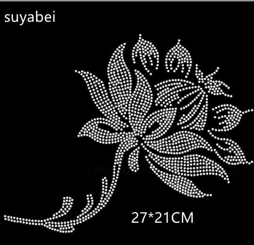 2pc/lot Lotus Rhinestone Iron  - Hotfix Rhinestone Sheet ulasan dan harga