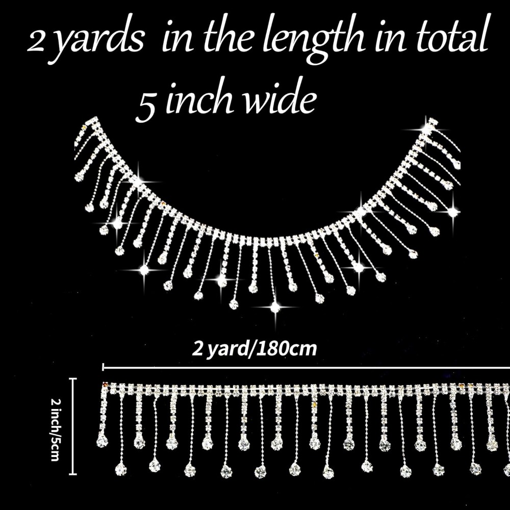 2 Yards Rhinestone Fringe Trim - Beaded Trim Fringe ulasan dan harga