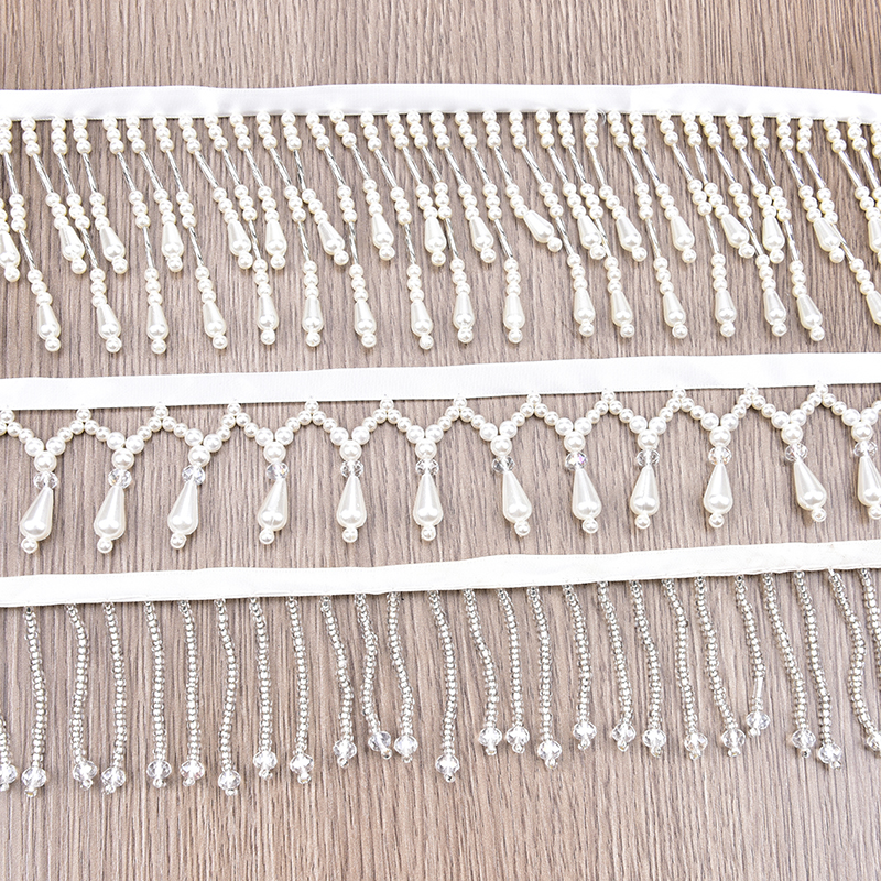 1 Yard Handmade Beaded Pearl T - Fringe Ribbon Sewing ulasan dan harga