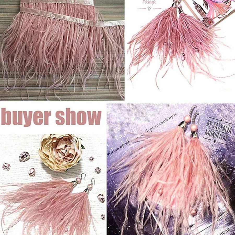 100CM Natural ostrich Feather  - Feather Trim Marabou ulasan dan harga
