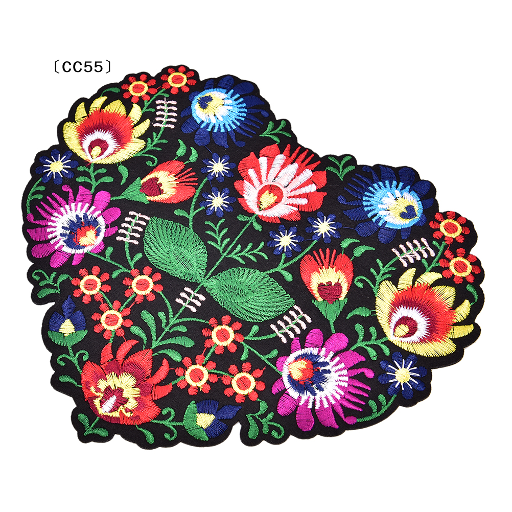 1Pc Heart Shape Flower Embroid - Applique Patch Flower ulasan dan harga