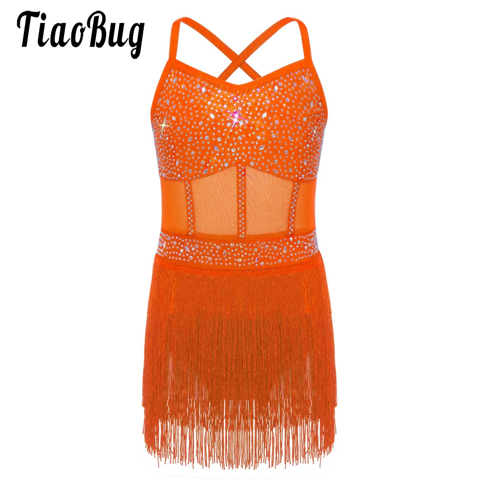 Kids Girls Latin Cha-cha Samba - Rhinestone Banding Trim ulasan dan harga