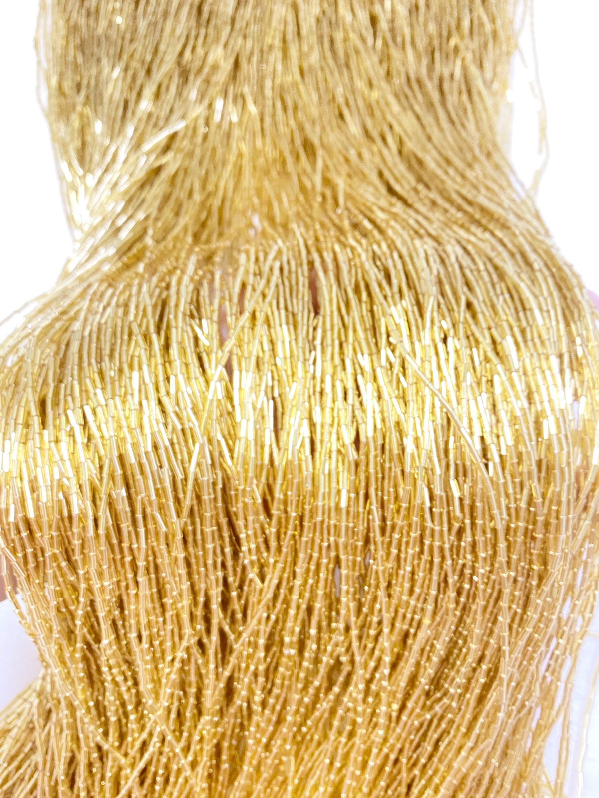 100cm Length Gold Red Crystal  - Beaded Trim Fringe ulasan dan harga