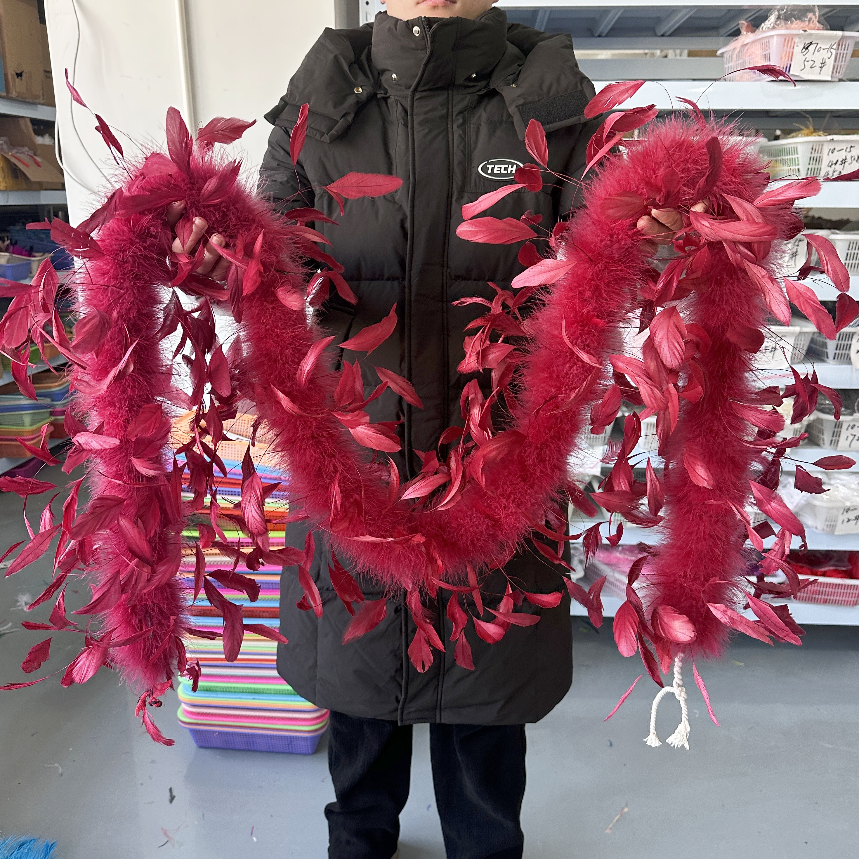 2Meter Burgundy Turkey Marabou - Feather Trim Marabou ulasan dan harga