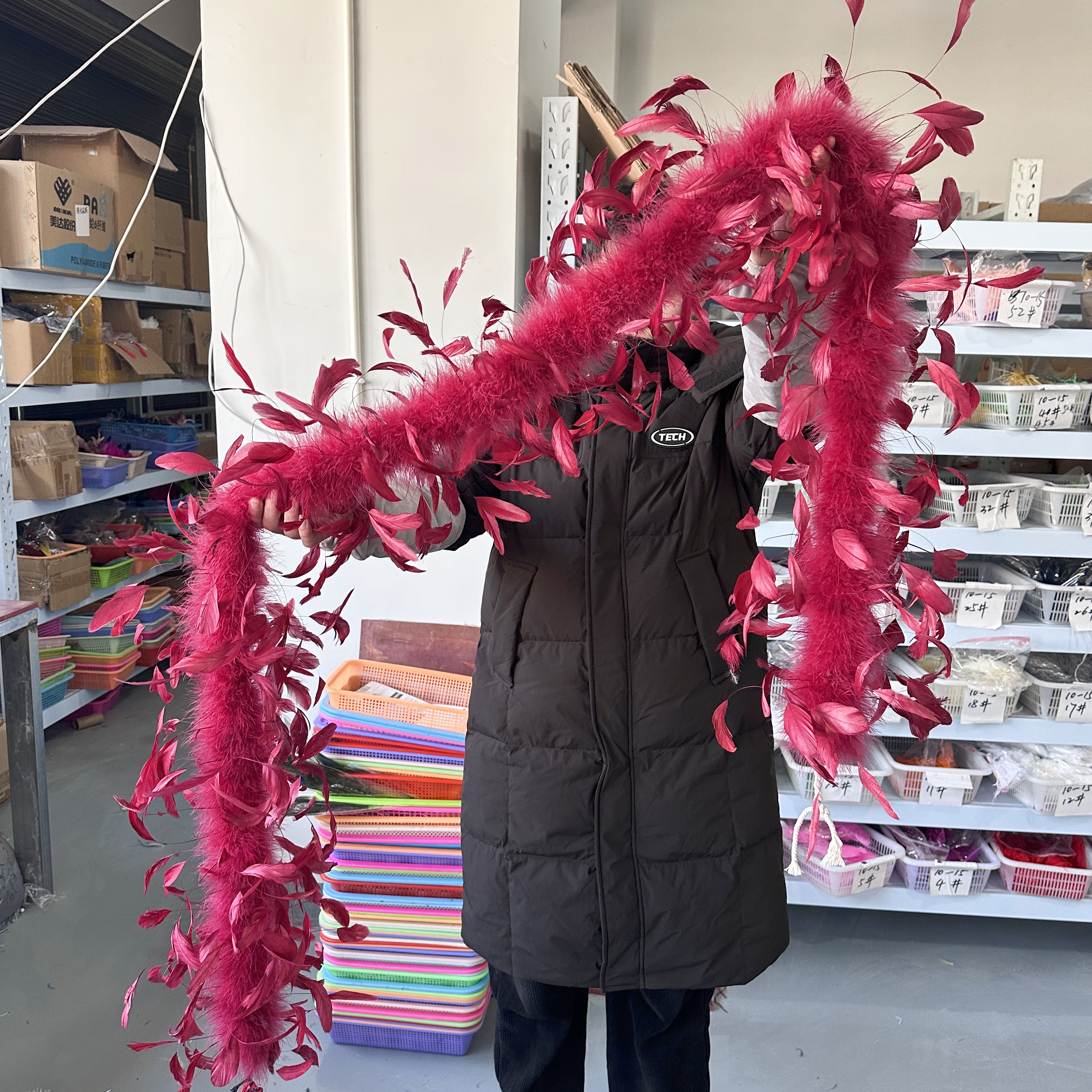 2Meter Burgundy Turkey Marabou - Feather Trim Marabou ulasan dan harga