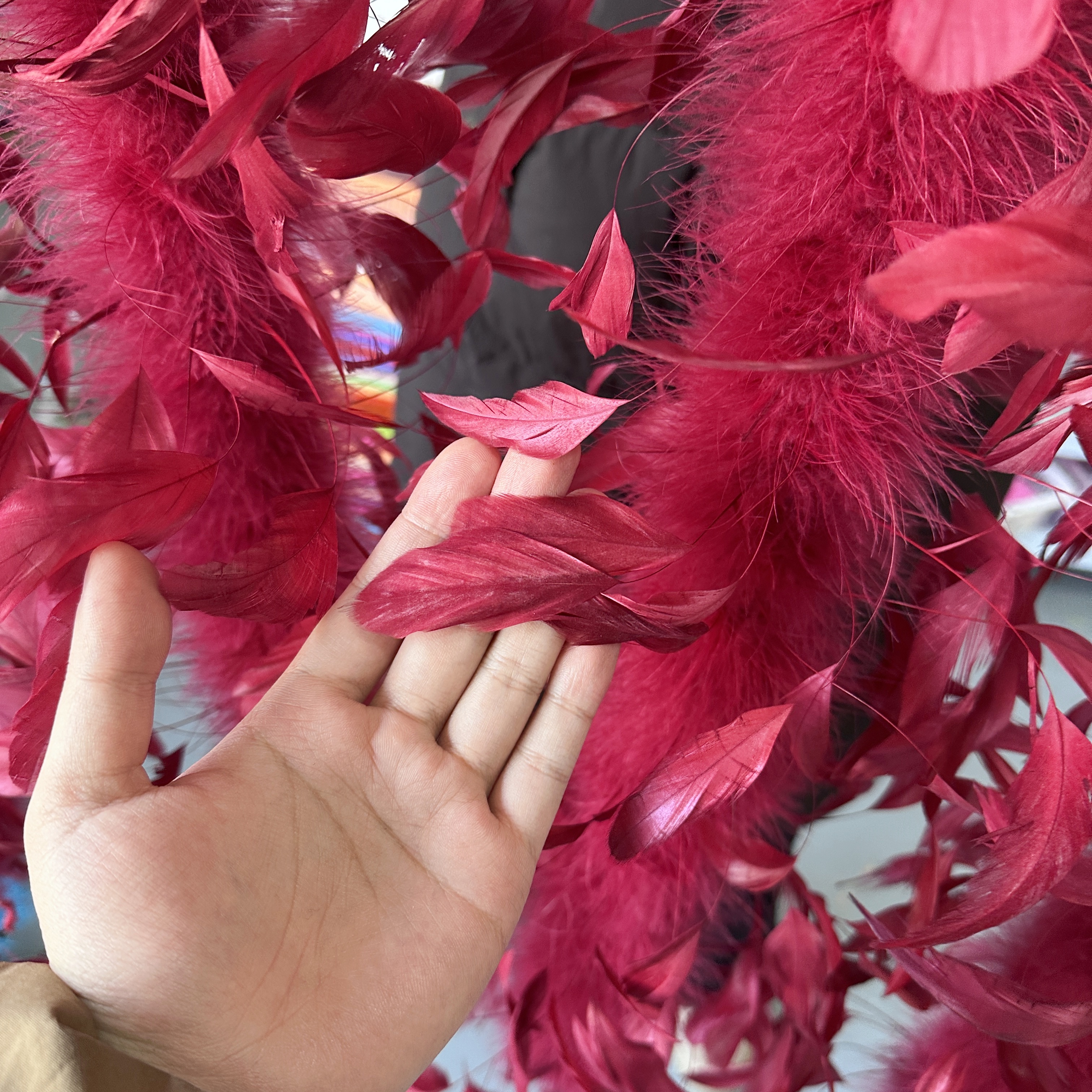 2Meter Burgundy Turkey Marabou - Feather Trim Marabou ulasan dan harga