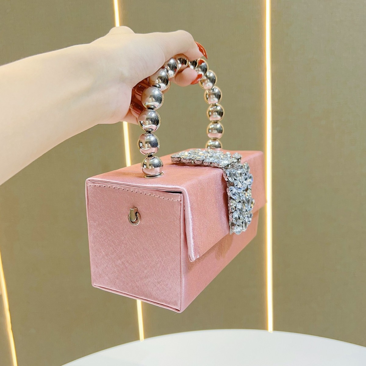Sparkling Rhinestone Pearl Box - Tassel Fringe Trim ulasan dan harga