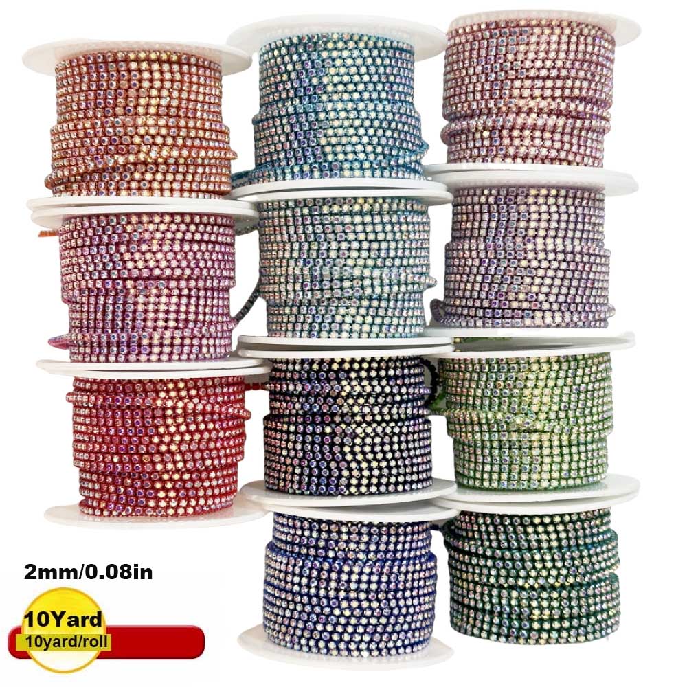 9m New 2mm Crystal AB Rhinesto - Sew On Rhinestone ulasan dan harga