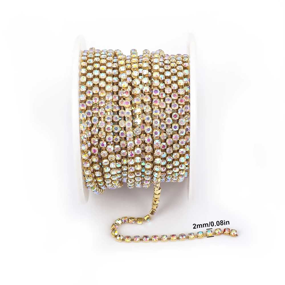 9m New 2mm Crystal AB Rhinesto - Sew On Rhinestone ulasan dan harga