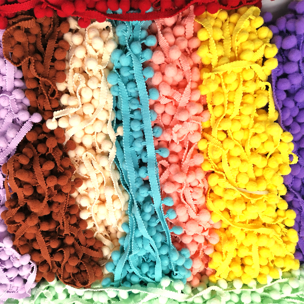 1-5yard Pom pom Fringe Lace Ri - Fringe Ribbon Sewing ulasan dan harga