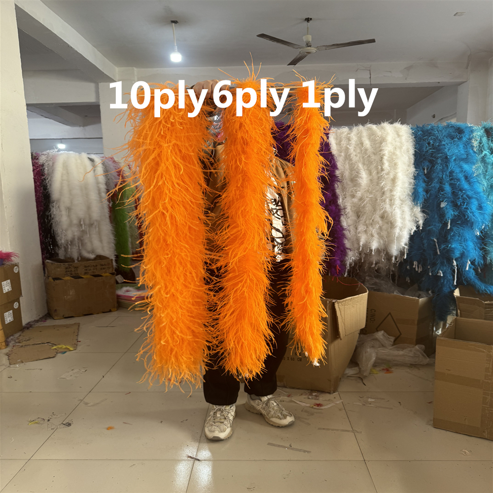 Natural Ostrich feather boa 1  - Feather Trim Marabou ulasan dan harga