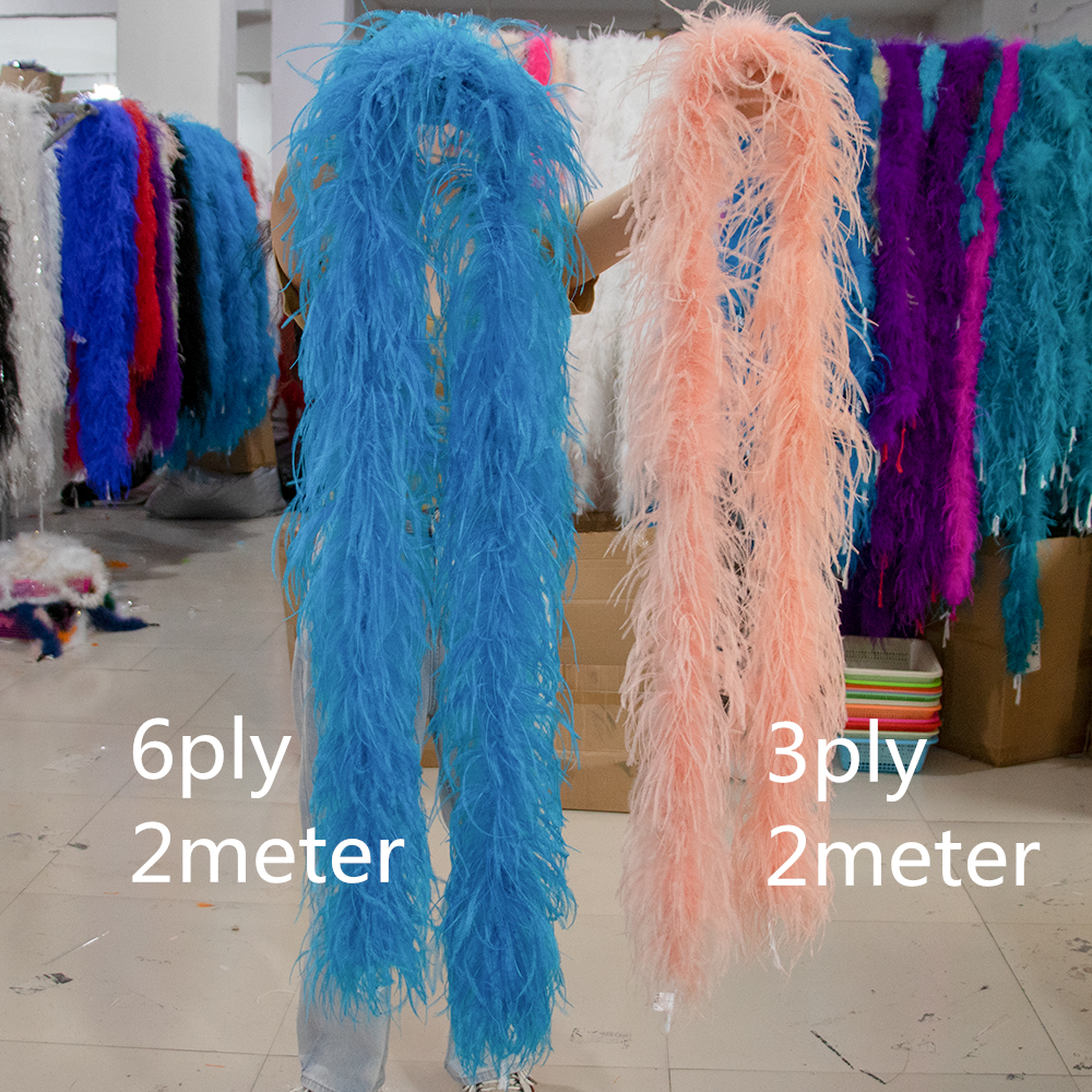 Natural Ostrich feather boa 1  - Feather Trim Marabou ulasan dan harga