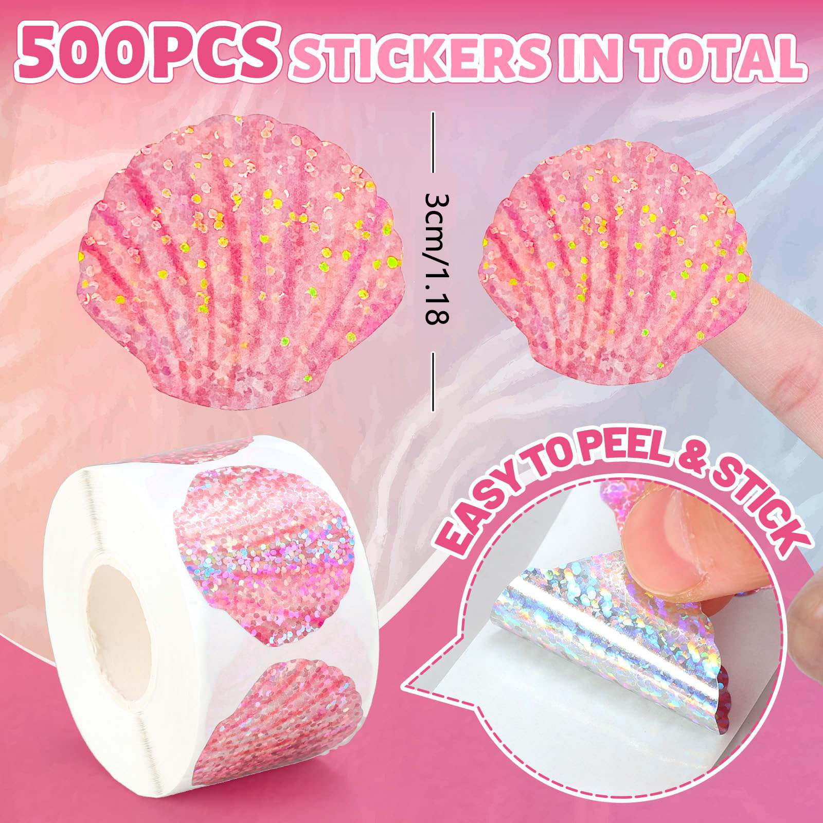 500 Pcs Summer Seashell Sticke - Glitter Vinyl Roll ulasan dan harga