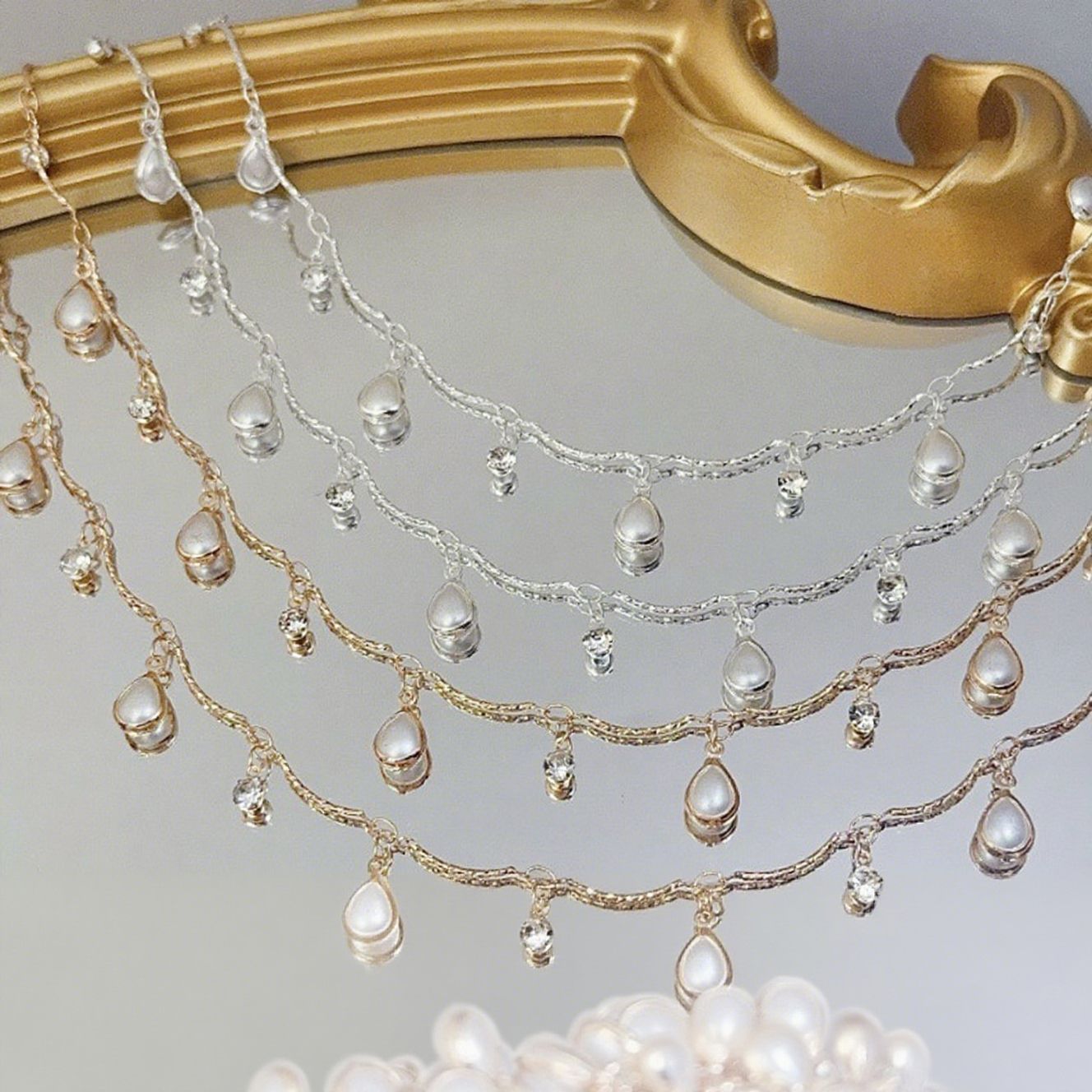 0.5/1/2M Exquisite Curved Stic - Pearl Trim Chain ulasan dan harga