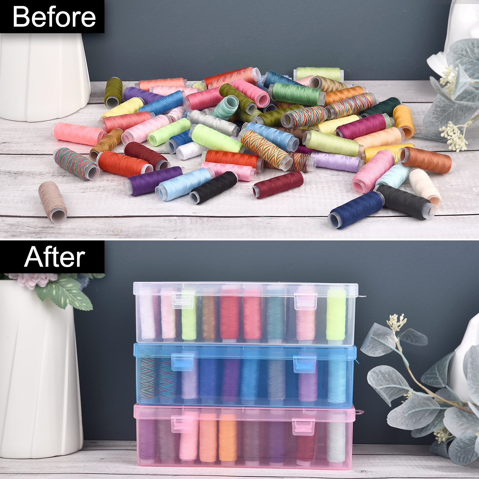 New Sewing Thread Box 42 Piece - Craft Embellishment Storage ulasan dan harga