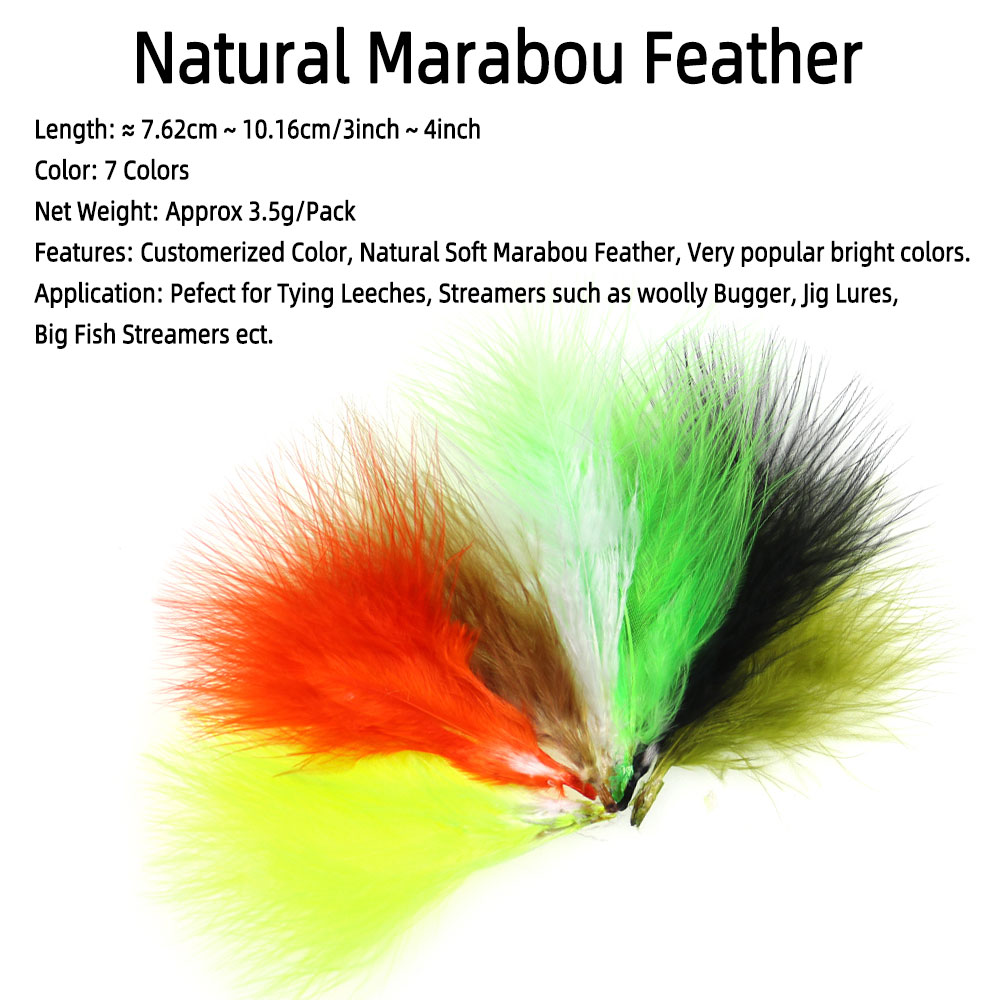 3.5g/Pack 3~4 inch Natural Mar - Feather Trim Marabou ulasan dan harga