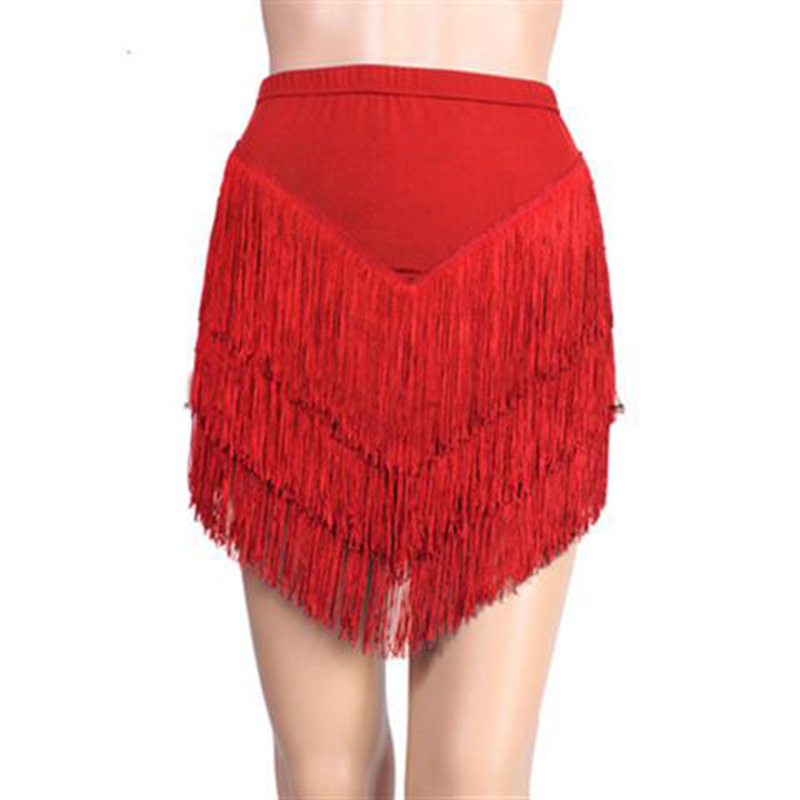 New Fashion Latin Dance Skirt  - Tassel Fringe Trim ulasan dan harga