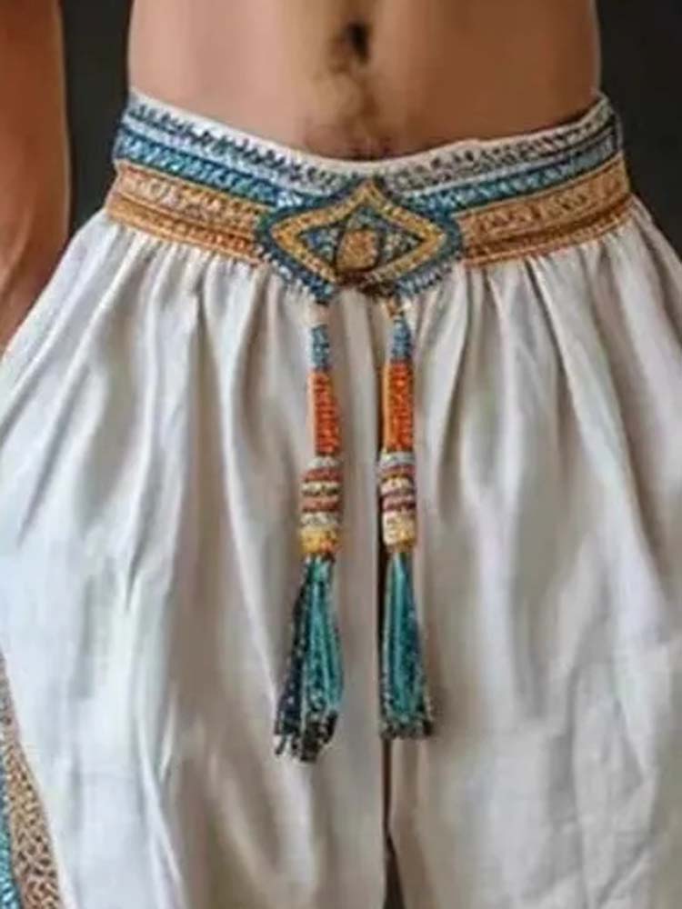 Men's Tassel Elastic Waist Cas - Tassel Fringe Trim ulasan dan harga