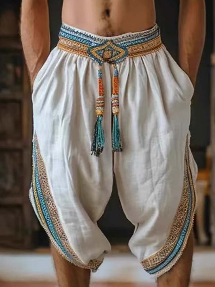 Men's Tassel Elastic Waist Cas - Tassel Fringe Trim ulasan dan harga