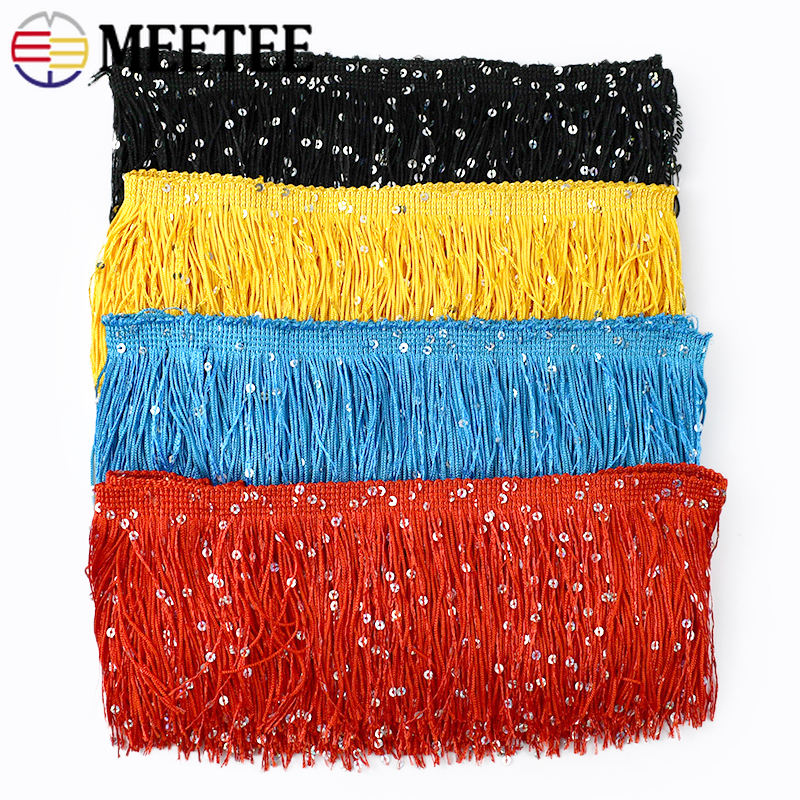2/4/8M 10cm Colorful Sequin Ta - Fringe Ribbon Sewing ulasan dan harga