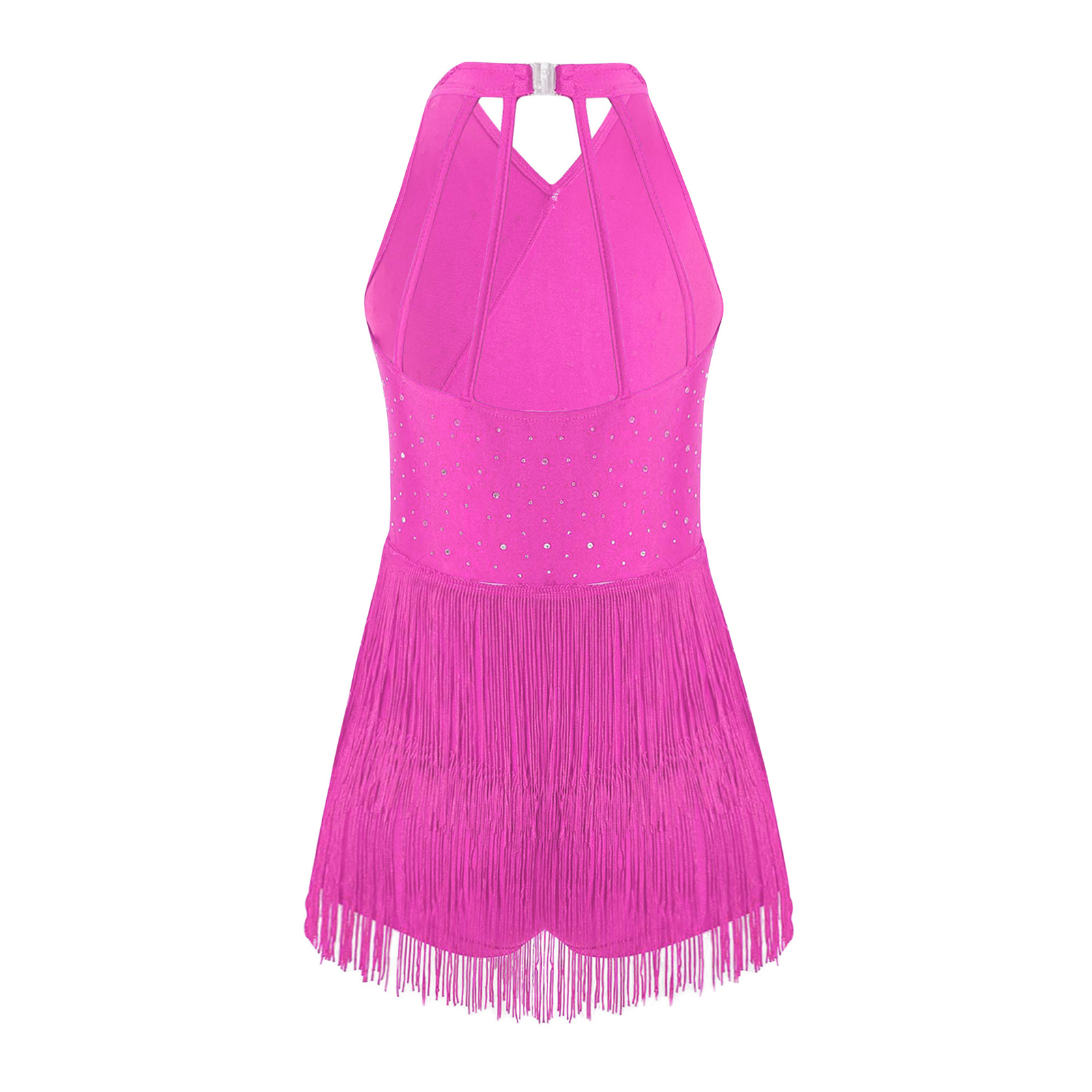 Kids Girls Shiny Tassel Leotar - Rhinestone Banding Trim ulasan dan harga
