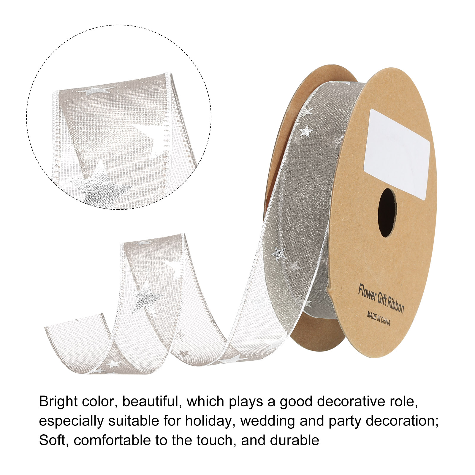 1 Inch 20 Yard Star Organza Sh - Organza Ribbon Spool ulasan dan harga