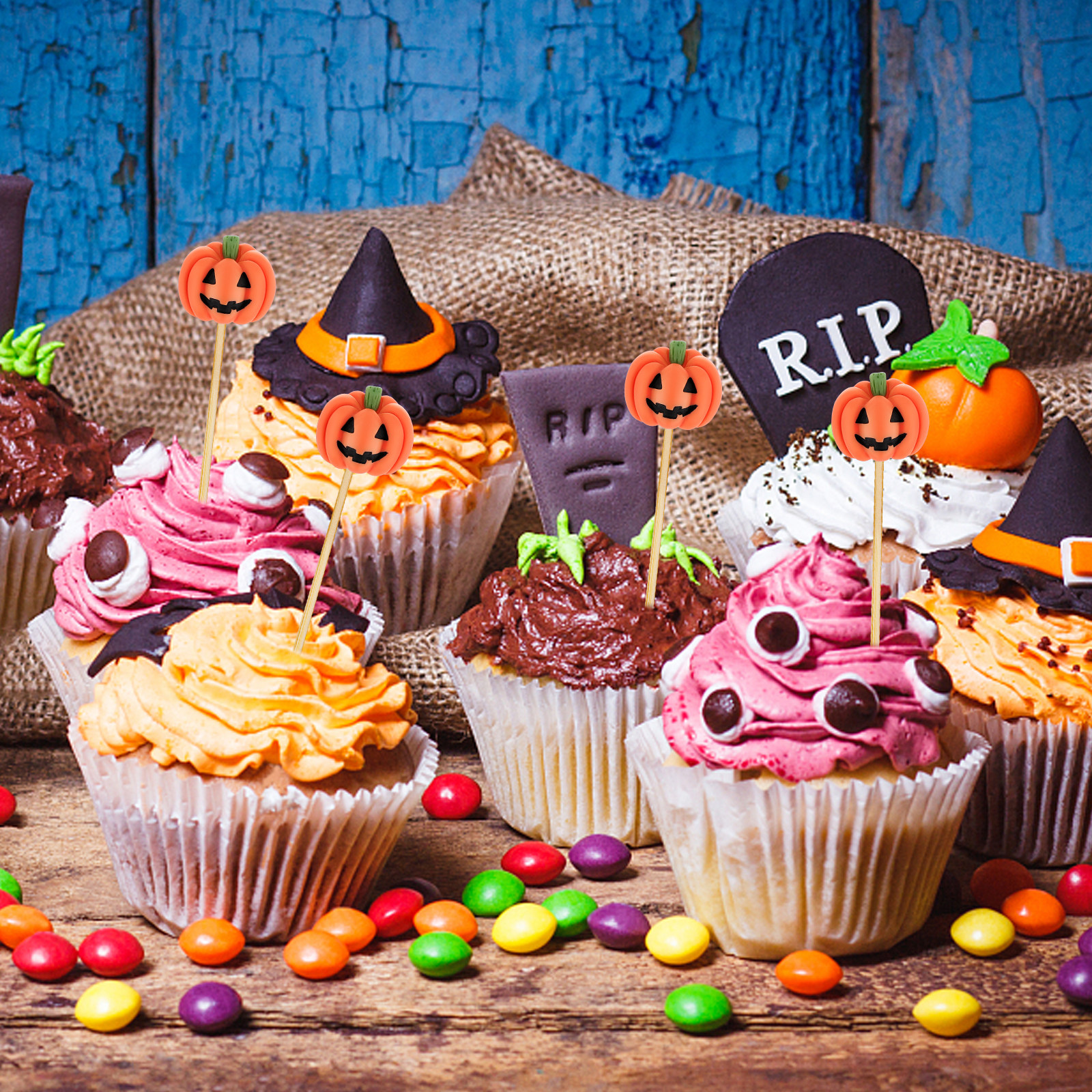 20Pcs Halloween Resin Pumpkin  - Embellish Craft ulasan dan harga