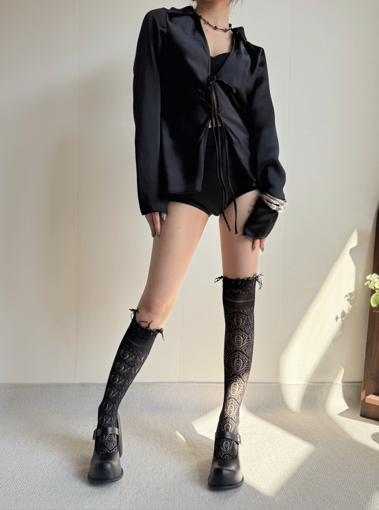 New Fishnet Stockings Women's  - Tassel Fringe Trim ulasan dan harga