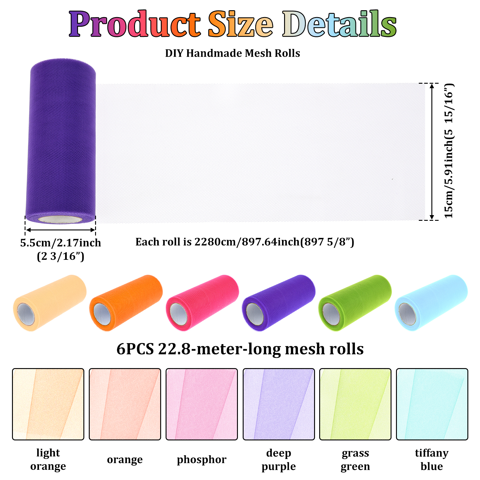 6 Colours Organza Tulle Fabric - Organza Ribbon Spool ulasan dan harga