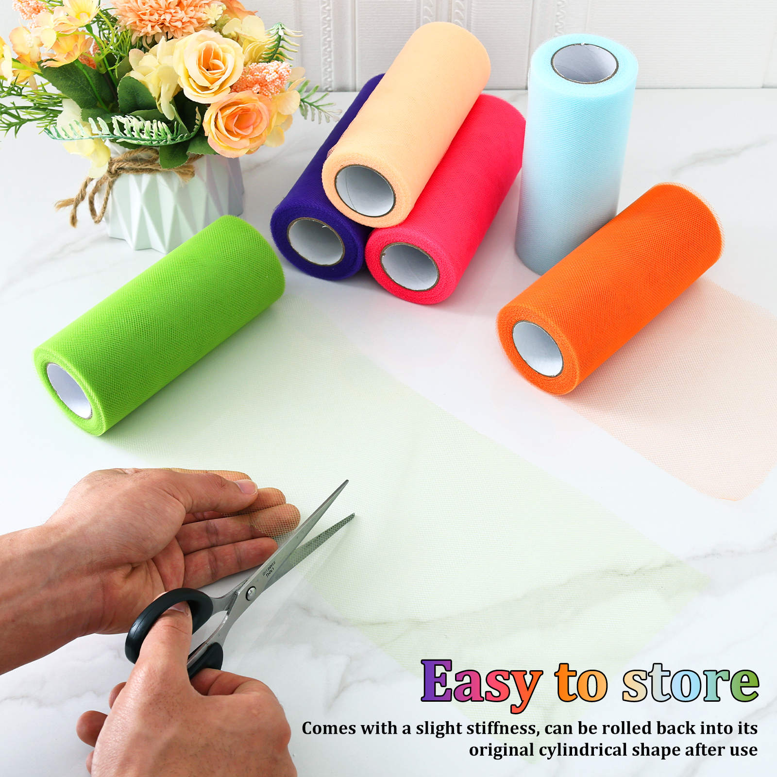 6 Colours Organza Tulle Fabric - Organza Ribbon Spool ulasan dan harga