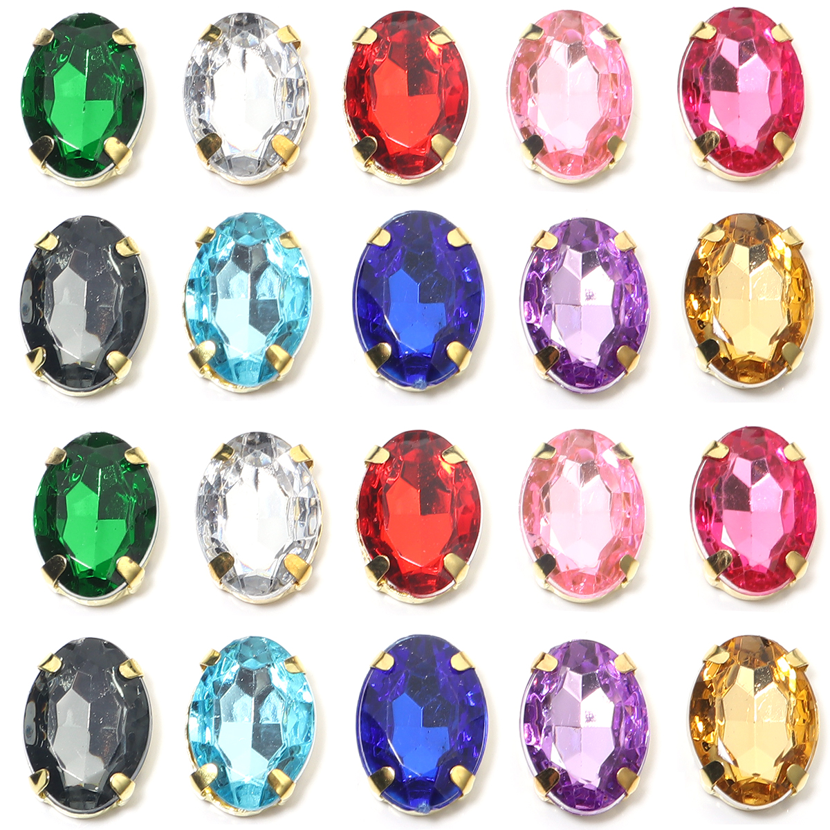 50pcs Gold Color Stainless Ste - Sew On Rhinestone ulasan dan harga