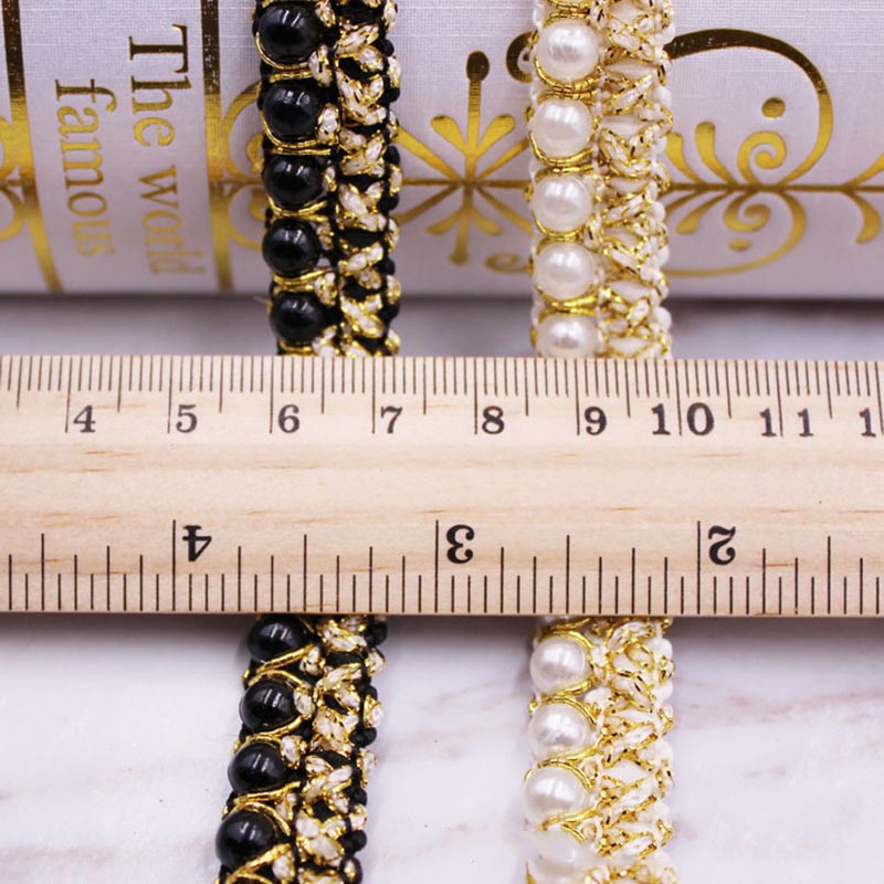 10yards DIY accessories Pearl  - Beaded Trim Fringe ulasan dan harga