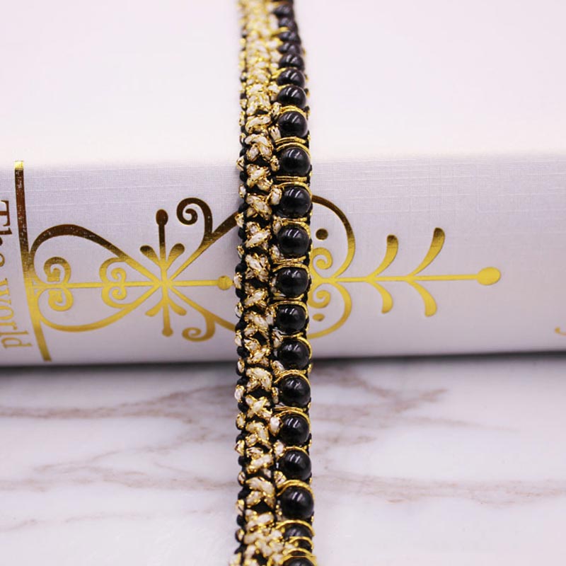 10yards DIY accessories Pearl  - Beaded Trim Fringe ulasan dan harga