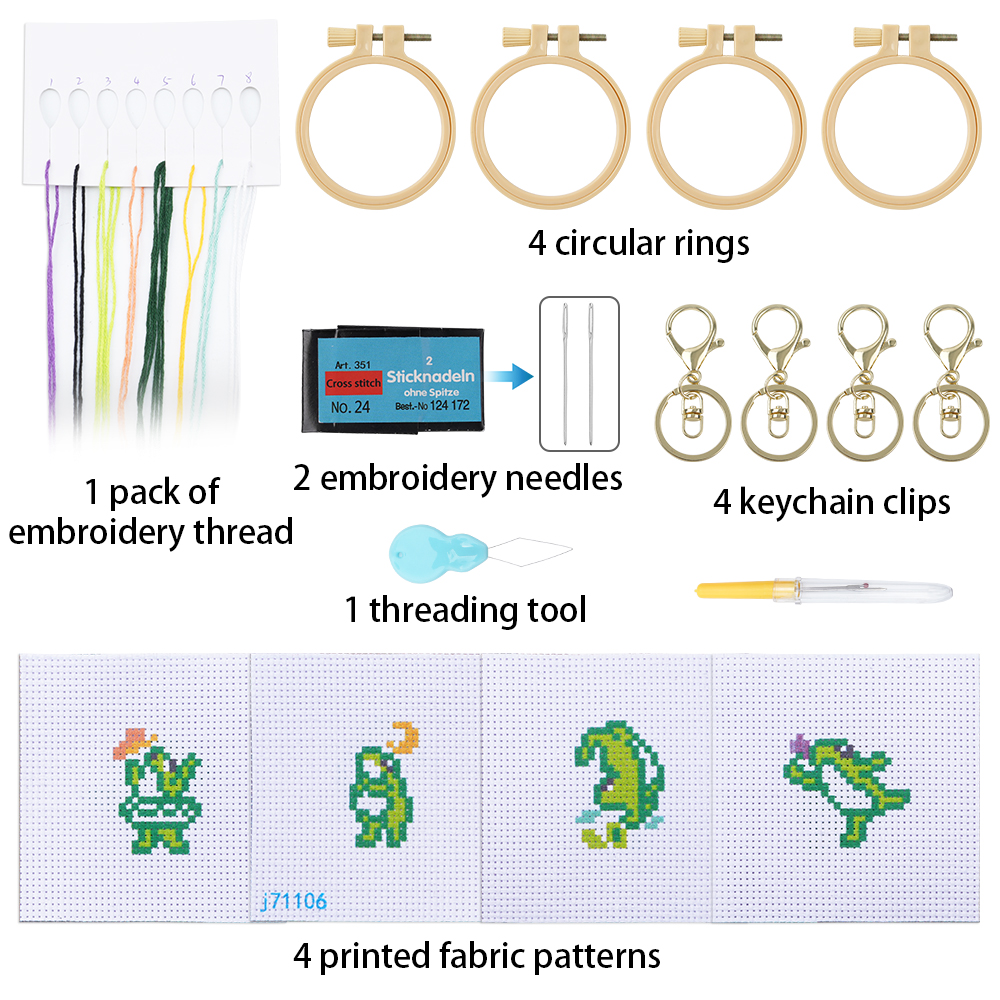 4pcs Embroidery Starter Kit DI - Embroidery Craft ulasan dan harga