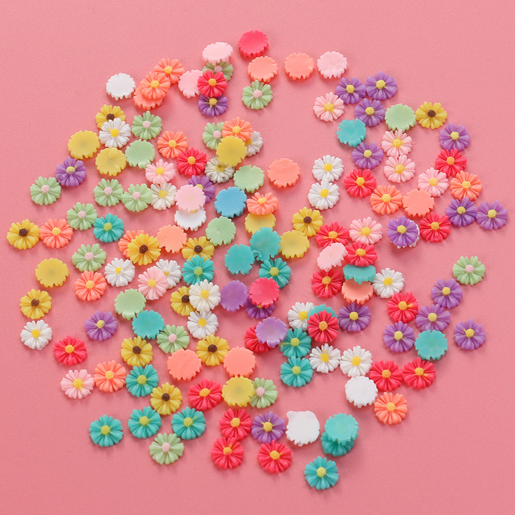 50Pcs 9Mm Small Daisy Resin Fl - Embellish Craft ulasan dan harga