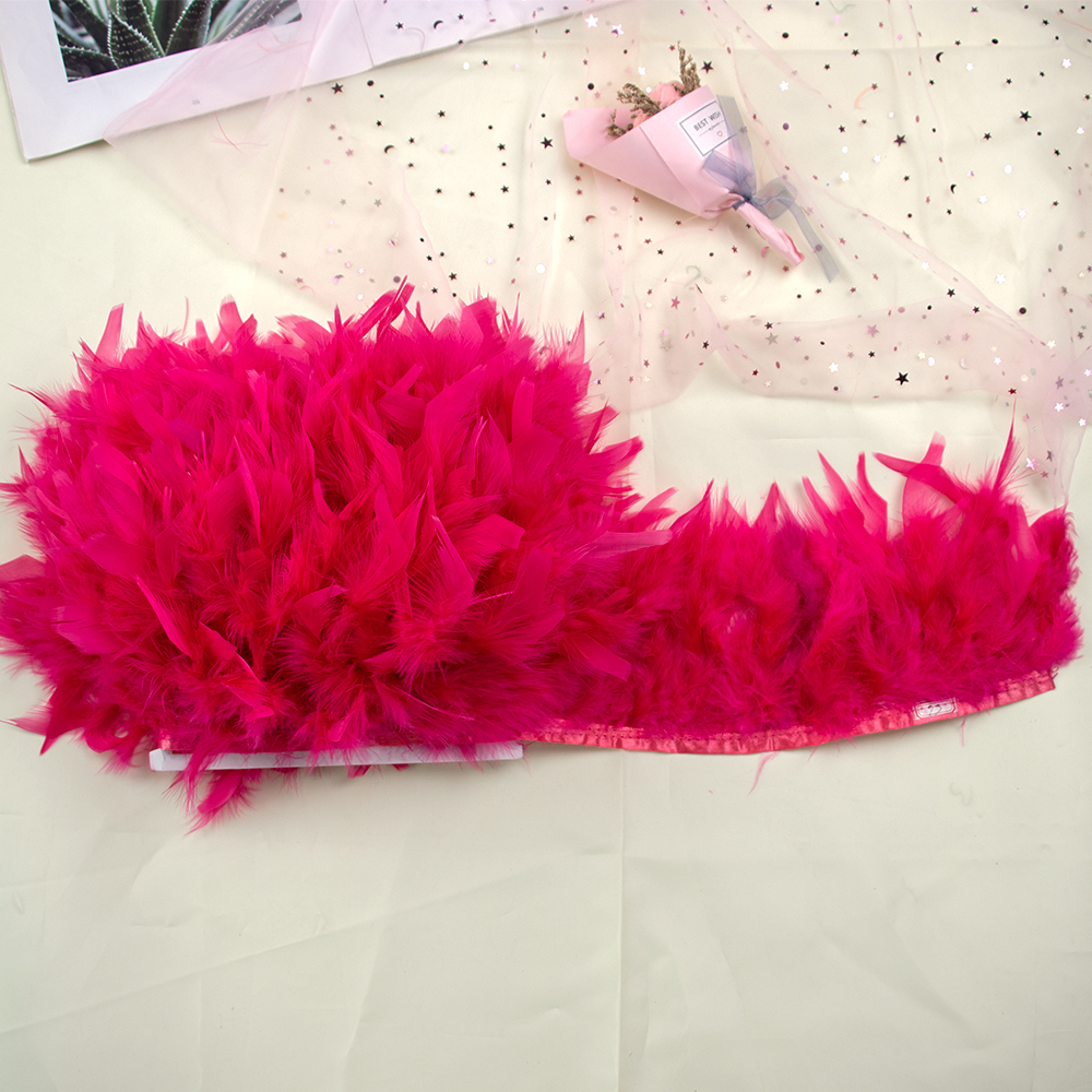 1M Natural Turkey Feathers Tri - Feather Trim Marabou ulasan dan harga