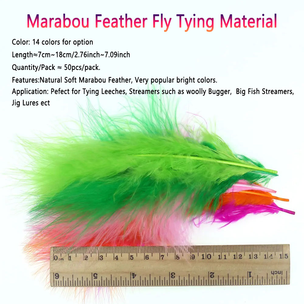 Bimoo 50pcs/Pack Colored Long  - Feather Trim Marabou ulasan dan harga