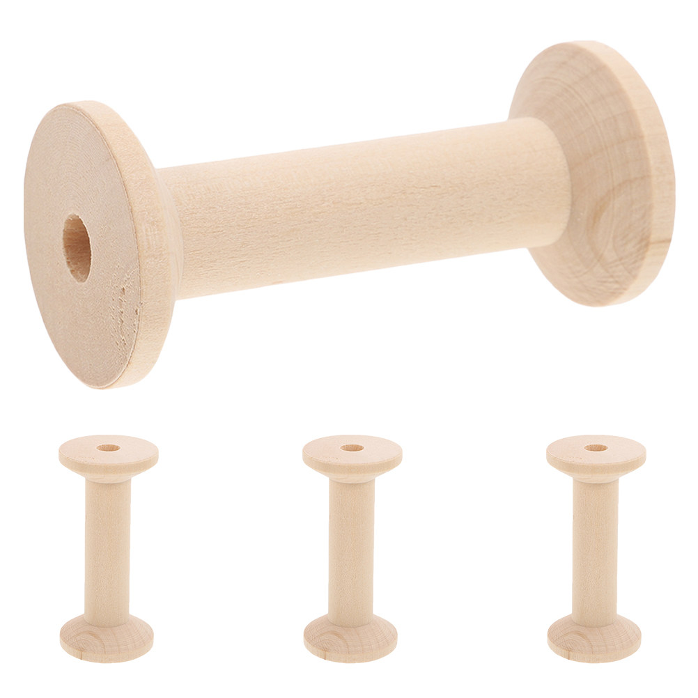 4Pcs Wooden Bobbin Set Smooth  - Embroidery Craft ulasan dan harga