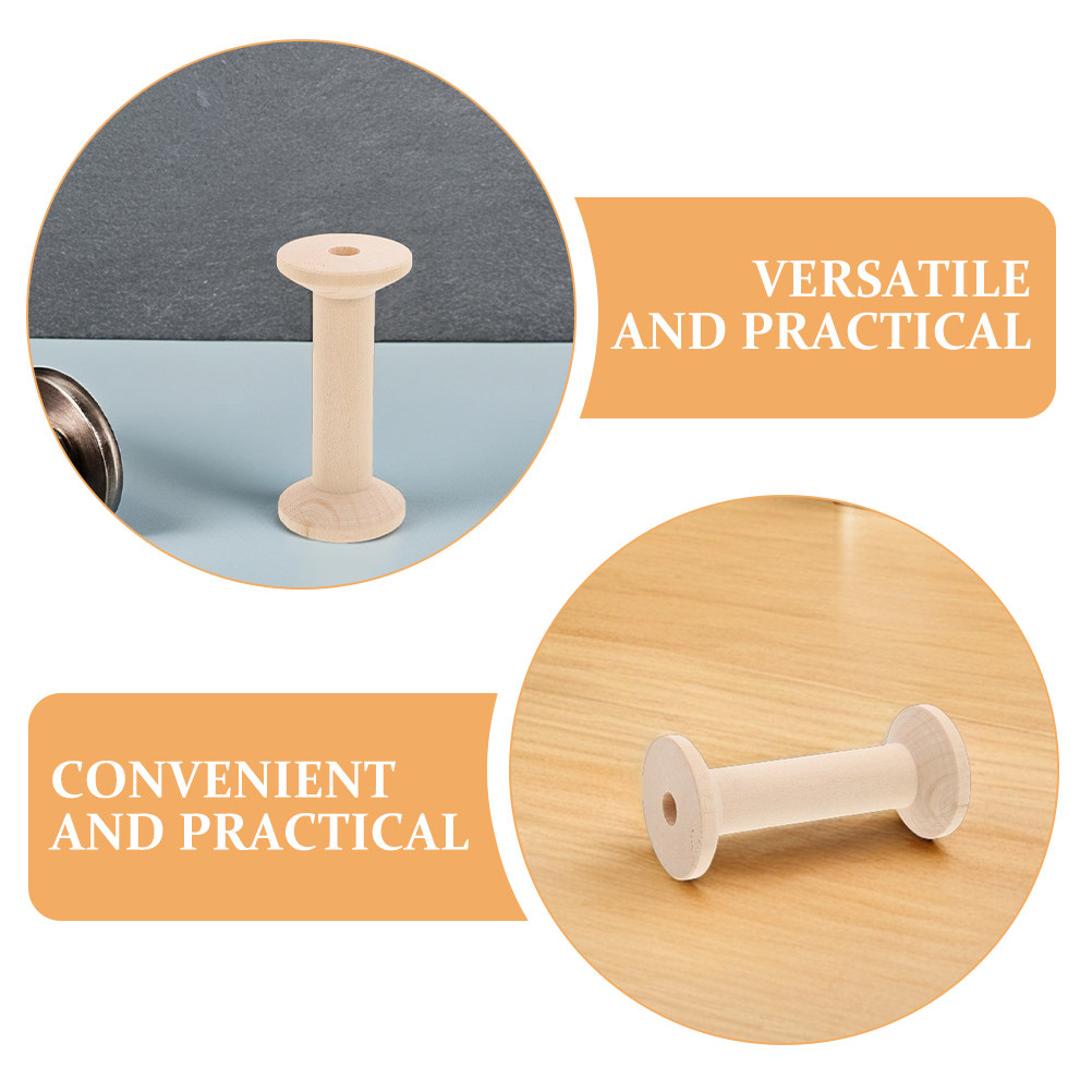 4Pcs Wooden Bobbin Set Smooth  - Embroidery Craft ulasan dan harga